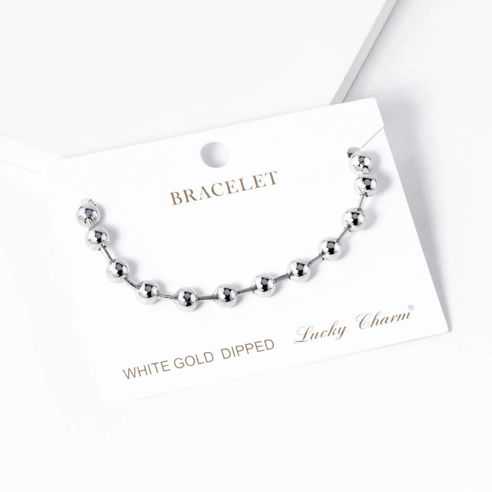 18K GOLD DIPPED BALL CHAIN BRACELET - Picture 2 of 2